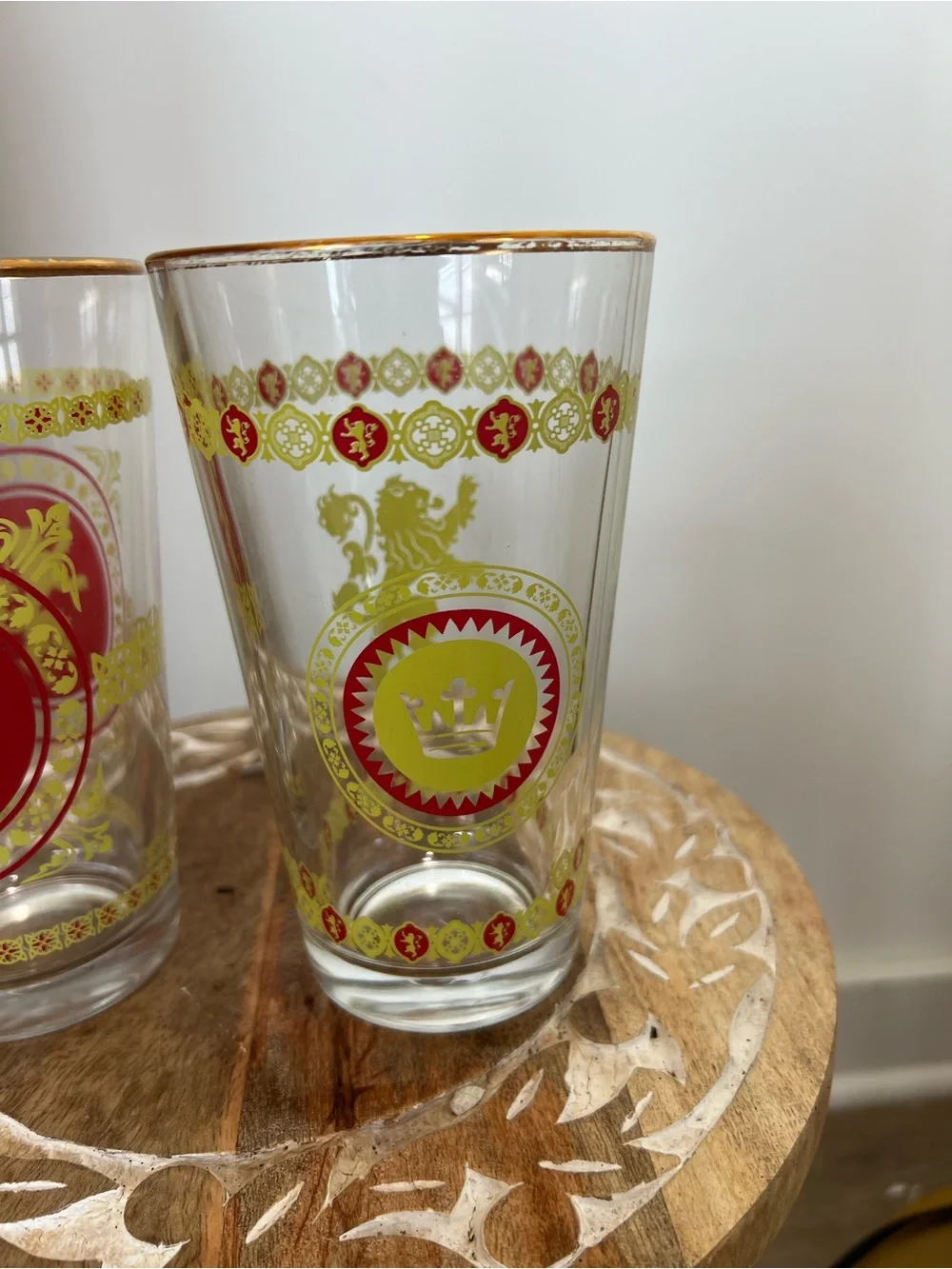 Harry Potter Decorative Red and Gold Crest Glass Tumbler - Set of 2